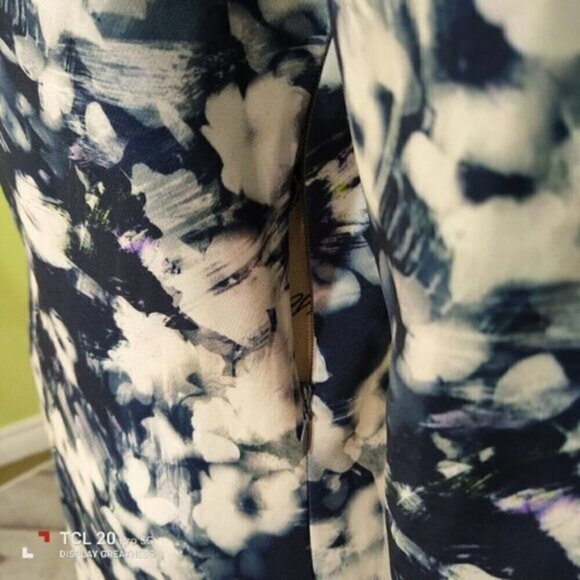 ZARA WOMAN Blue White Floral IKAT print Dress M NEW - Picture 6 of 10